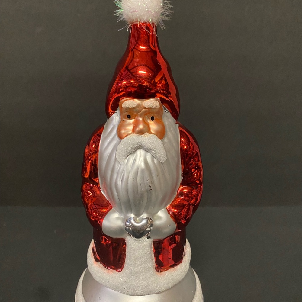 Festive Red and Silver Santa Claus Ornament - Picture 2 of 10